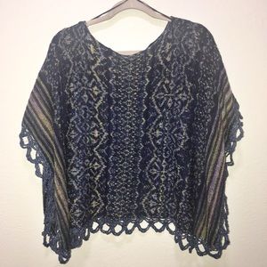 Free People crochet pancho